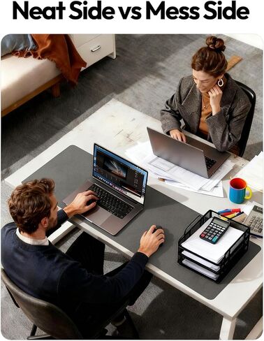 YSAGi Leather Desk Protector, Office Mat, Large Mouse Mat, Non-Slip PU Leather Blotter, Laptop Desk Pad, Waterproof Writing Pad for Office and Home (Dark Grey, 47.2" x 23.6") in Kuwait