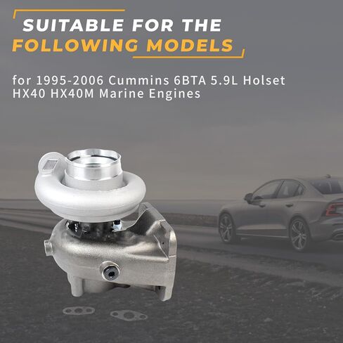 Turbocharger, Suitable for Cummins 6BTA 5.9L Holset HX40M Marine Engine, Automotive Turbo Charger Replacement Part 3536620 3536621 3802829 in Kuwait