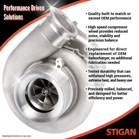 شاحن توربيني جديد Stigan Turbo لسيارة Audi A3 Volkswagen VW Eos GTI Golf Jetta Passat 2.0T مع رمز المحرك BPY - Stigan 847-1437 New in Kuwait