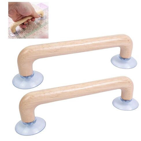 Quilting Ruler Grips, Wooden Handle with Strong Suction Cup Sewing Tools Handle for Quilting Patchwork Ruler Holder, Sewing, Cutting & Crafting Tools for Quilters in Kuwait