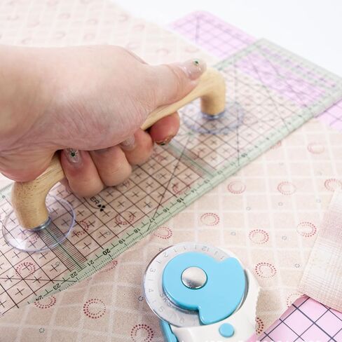 Quilting Ruler Grips, Wooden Handle with Strong Suction Cup Sewing Tools Handle for Quilting Patchwork Ruler Holder, Sewing, Cutting & Crafting Tools for Quilters in Kuwait