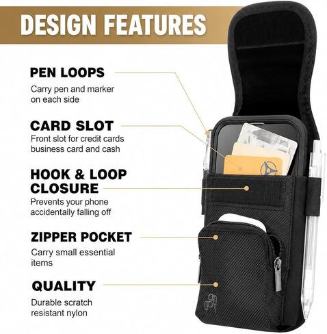 Perilogics Molle Tactical Pouch Phone Holster. Fits Phone with Case on iPhone 15 Pro Max, 15 Plus, iPhone 13, 13 Pro Max; Samsung S20 Plus, Note 9, S10 Plus, S9 Plus; Pixel 3 XL. in Saudi Arabia