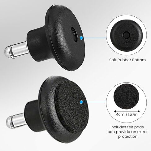 5 Pieces Bell Glides Replacement, Office Chair Wheels Stopper, Swivel Caster Wheels Stool Bell Glides with Self Adhesive Pads (Low Profile) in Kuwait
