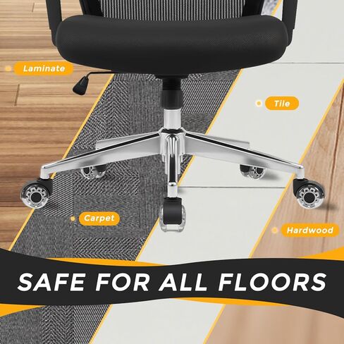 2-Inch Heavy Duty Office Chair Casters Replacement, Universal Stem Fits 99% of Chairs, Smooth & Silent Roll, No Floor Marks, Safe for All Floor Types,Supports 2000 lbs，Set of 5。 in Kuwait
