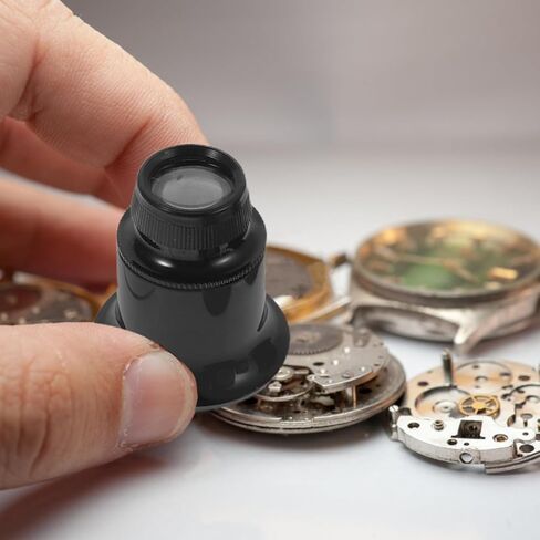 5 قطع عدسة مجوهرات مع حامل - عدسة مكبرة أحادية العين 3X/5X/10X/15X/20X مكبرة حلقة العين - عدسة 30x35 مم أداة إصلاح تجريبية للمجوهرات لصانعي الساعات in Kuwait