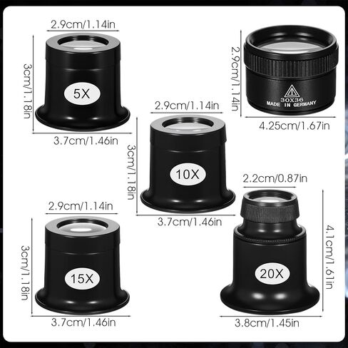 5 قطع مجوهرات العدسة المحمولة أحادية المجوهرات Loupes 5X 10X 15X 20X 30X مجوهرات المكبر عدسة مكبرة للمجوهرات الساعات ساعة عملة ختم النسيج إصلاح الدوائر البصرية in Kuwait