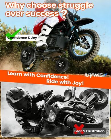 عجلات تدريب الدراجة الترابية قابلة للتعديل بالكامل 49cc 50cc عالمية لشفرات الحلاقة MX125 MX350 MX400 PW50 TTR50 CRF50 XR50 Z50 Z50R Kids DirtBike مع مضخة هواء، بناء آمن ومستقر وثقيل in Kuwait