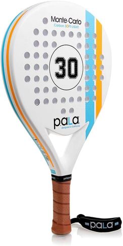 Montecarlo Soft Carbon White Padel Racket - P.ALA Light Padel Racket with Carbon Fiber, Padel for Beginners in Saudi Arabia
