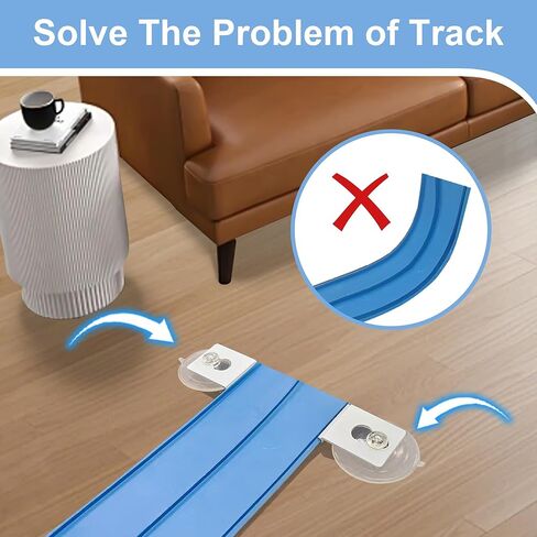 4 قطع من مثبتات المسار المتوافقة مع BluTrack من طرف ثالث مع شفط للأرضيات و3 أكواب شفط للمسار - تخطيطات سباق داخلية آمنة in Kuwait