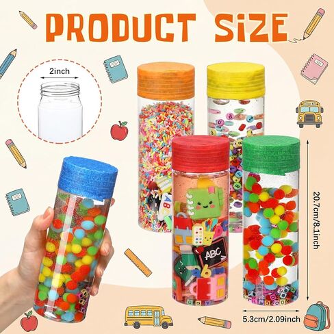 146 Pcs Adult Sensory Bottles Filler Fine Kits Sensory Bin Items Counting Sorting Supplies for Office Education Activities Include Pom Poms Pen Scissors Notebooks in Kuwait
