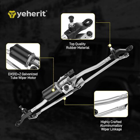 55077859AB Front Windshield Wiper Motor and Linkage Assembly Compatible with 2007-2018 Jeep Wrangler, 2018 Wrangler JK 3.6L 3.8L, Replace# 55077859AD 55077859AC 602-105AS 602105AS in Kuwait