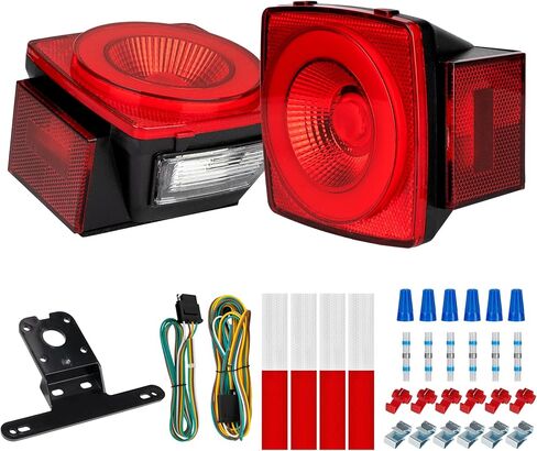 12V Square LED Trailer Light Kit – Stop Turn Tail Brake Running License Lights with Wiring Kit for Trailers, Trucks, RVs, Boats, Campers in Kuwait