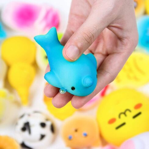 WATINC Random 70Pcs Squeeze Toys, Birthday Gifts for Kids Party Favors, Slow Rising Simulation Bread Squeeze Stress Relief Squeeze Toys Goodie Bags Egg Filler in Kuwait