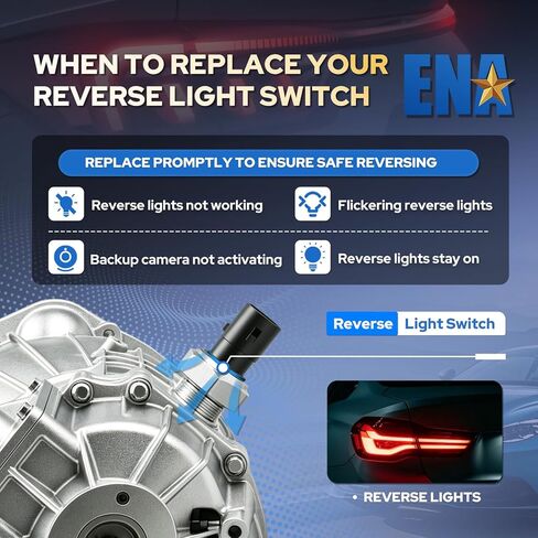ENA Reverse Light Sensor Switch Compatible with Toyota Tacoma Corolla Tundra Pontiac Vibe Geo Prizm 1988-2015 2016 2017 2018 L4 V6 1.5L 1.6L 2.7L 4.7L Manual Transmission Backup Lamp Replaces LS-228 in Kuwait