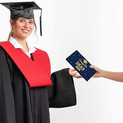 حامل أموال التخرج من الذهب الأزرق لفئة 2026، ظرف نقدي للتخرج مكون من 10 فتحات مع تهنئة GRAD 2026 واقتباسات ملهمة، هدية جارد لخريجي كلية المدرسة الثانوية in Kuwait