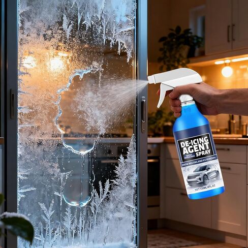 مزيل العرق للزجاج الأمامي للسيارة | 4fl.oz مزيل الجليد مزيل الصقيع | رذاذ دي أيسر - لتنظيف ذوبان الجليد لمرايا نوافذ السيارات والثلج in Kuwait