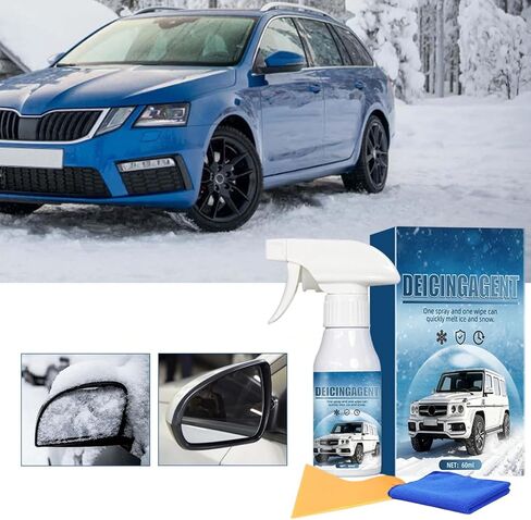Deicer Spray for Car Windshield,120ml Quick Long-Lasting Auto Accessories,Car Window Defroster Spray | for Truck SUV Roof Winter Home Garden Outdoor Glass Camping Daily Commute Adventure Travel Window in Kuwait