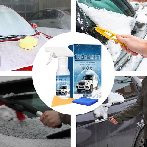 Deicer Spray for Car Windshield,120ml Quick Long-Lasting Auto Accessories,Car Window Defroster Spray | for Truck SUV Roof Winter Home Garden Outdoor Glass Camping Daily Commute Adventure Travel Window in Kuwait