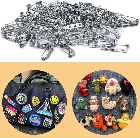 STARVAST 500 Pcs Silver Tone Brooch Pin Backs Clasp 1 Inch Bar Pins Findings 3 Holes Safety Pins for Badge Insignia, Citation Bars, Making Corsage, Name Tags, Toy Pins and Jewelry Making in Kuwait