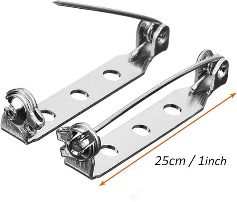 STARVAST 500 Pcs Silver Tone Brooch Pin Backs Clasp 1 Inch Bar Pins Findings 3 Holes Safety Pins for Badge Insignia, Citation Bars, Making Corsage, Name Tags, Toy Pins and Jewelry Making in Kuwait