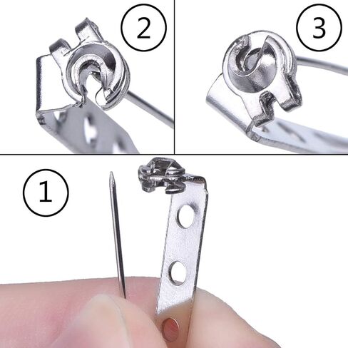 STARVAST 500 Pcs Silver Tone Brooch Pin Backs Clasp 1 Inch Bar Pins Findings 3 Holes Safety Pins for Badge Insignia, Citation Bars, Making Corsage, Name Tags, Toy Pins and Jewelry Making in Kuwait