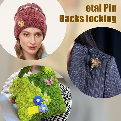 40 Pcs Locking Pin Backs for Enamel Pins, Metal Pin Locking Keepers & Secure Clasps in Gold & Silver, Replacement Backings for Badges, Brooches, Collectibles in Kuwait