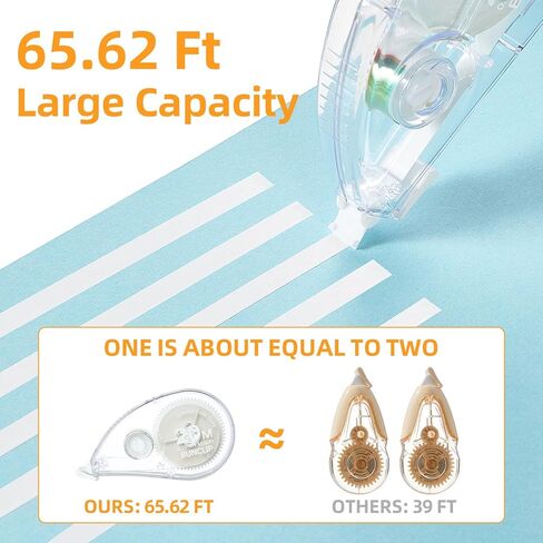 White Correction Tape, 10 Pack Bulk, Extra Long 65.62 Feet x 0.197 Inch, Strong Covering Power for Instant Corrections, Clear for Writing & No Marks for Copying, for School and Office in Kuwait