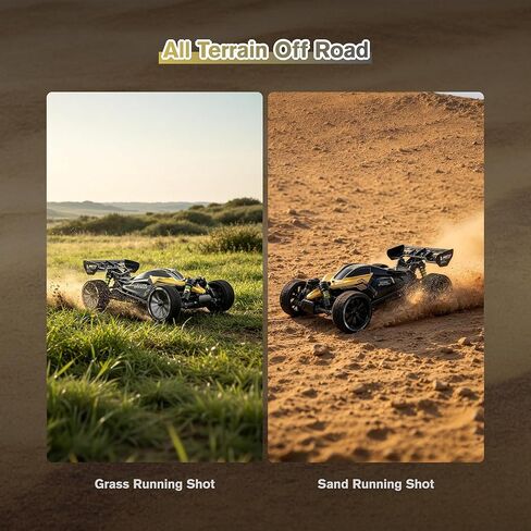 RIAARIO 1/10 Brushless RC Cars, RTR Monster Truck, Beginner RC Buggy, MAX 50+ MPH, 4WD, Waterproof, Carbon Fiber, Black, Ages 14+ in Kuwait