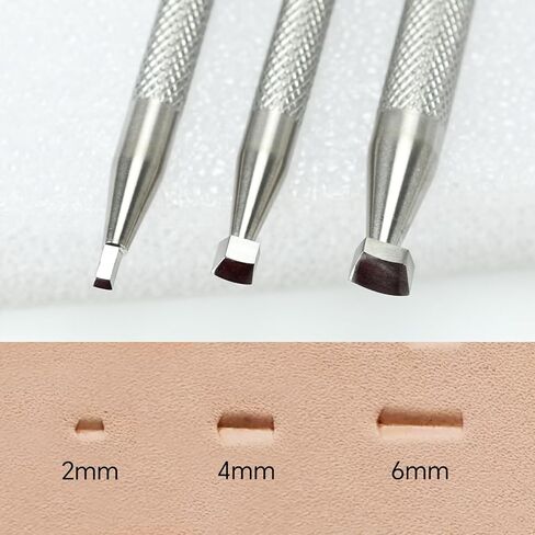 Ebrima Leather Stamping Tools, Stainless Steel Leather Beveler Stamp, Professional Double-Sided Edge Carving Set for LeatherCrafts DIY, 3Pcs in Kuwait