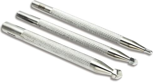 Ebrima Leather Stamping Tools, Stainless Steel Leather Beveler Stamp, Professional Double-Sided Edge Carving Set for LeatherCrafts DIY, 3Pcs in Kuwait