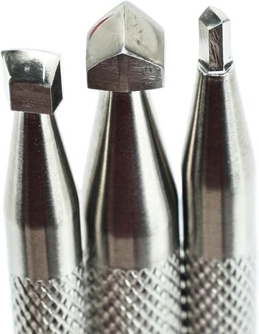 Ebrima Leather Stamping Tools, Stainless Steel Leather Beveler Stamp, Professional Double-Sided Edge Carving Set for LeatherCrafts DIY, 3Pcs in Kuwait
