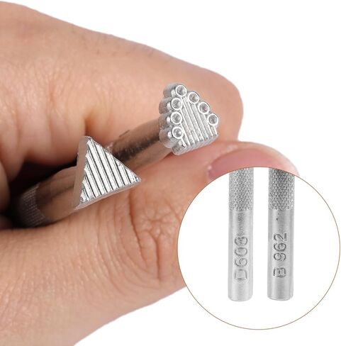 2 Pcs Leather Stamps, Professional Leather Stamping Kit for Leather Working Leather Crafting Stamps Leather Background Embossing Tools for Leather Craft Working in Kuwait