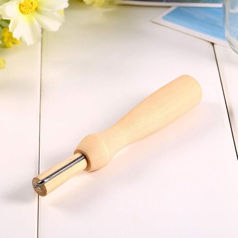 Tnfeeon Felting Needles with Wooden Handle, Barbed Needle Felting Tool, Wooden and Metal 11.5 to 12 Cm, Smooth Grip for Hand DIY Sewing Knitting Crafts Adults in Kuwait