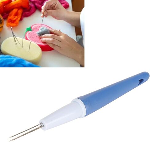 Adfaga Professional Embroidery Felting Needle Set 3 Pins Heavy Duty Metal Plastic Handle Needle Felting Tools for DIY Craft Arts Blanket Clothing Decoration in Kuwait