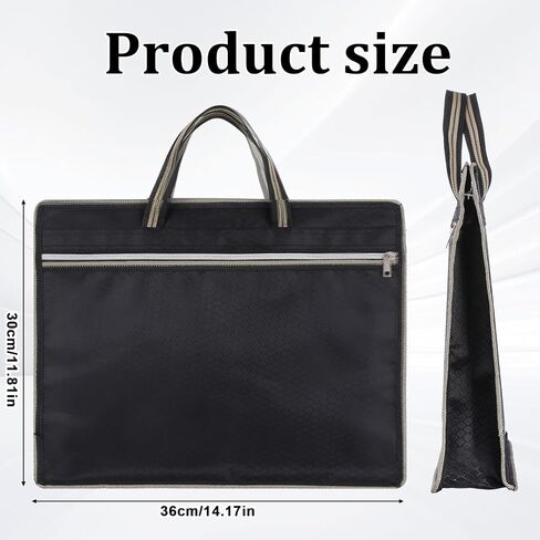 File Tote Bag Pouch, Oxford Zippered Document Bag with Handle, Lightweight Waterproof Oxford Document Storage Bags for Carrying Paper Files Books Filing Folder in Kuwait