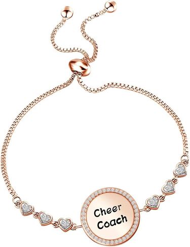 BEKECH Cheerleading Coach Gift Cheer Coach Slide Bracelet Appreciation Gift for Cheer Team Coaches Cheer Cheerleader Jewelry in Saudi Arabia