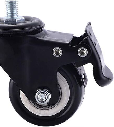 4 قطع 2 بوصة/1.5 بوصة عجلات M8/M10 للأثاث، عجلة دوارة قابلة للدوران 360 درجة، عجلات جذعية مزدوجة صامتة، مع فرامل سوداء، لجانب السرير، مكتب الطاولة، سرير الأطفال (1.5 بوصة M10×2) in Kuwait