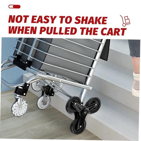 1Pair Heavy Duty Triangle Wheel Casters for Stair Climbing Carts Shopping Trolley Replacement Wheels for Luggage and Grocery Transport in Kuwait
