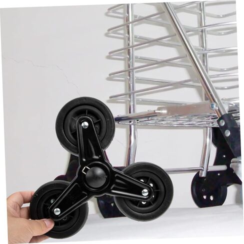 1Pair Heavy Duty Triangle Wheel Casters for Stair Climbing Carts Shopping Trolley Replacement Wheels for Luggage and Grocery Transport in Kuwait