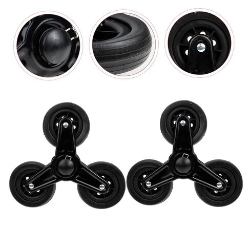 1Pair Heavy Duty Triangle Wheel Casters for Stair Climbing Carts Shopping Trolley Replacement Wheels for Luggage and Grocery Transport in Kuwait