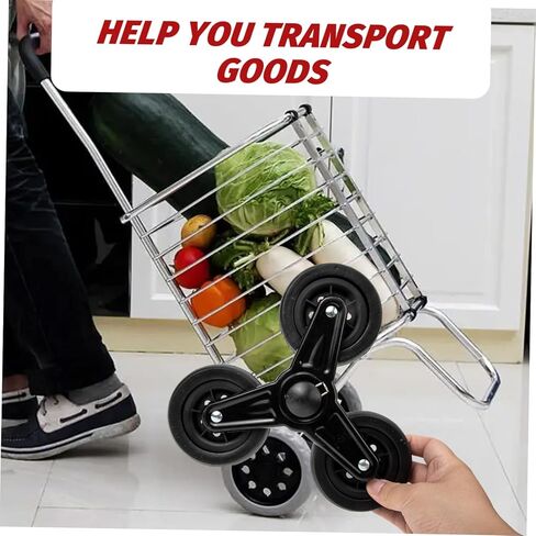 1Pair Heavy Duty Triangle Wheel Casters for Stair Climbing Carts Shopping Trolley Replacement Wheels for Luggage and Grocery Transport in Kuwait