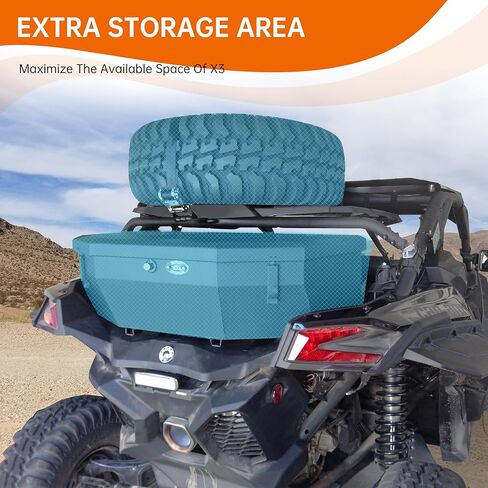 طقم رف خلفي محوري مع دعامة غاز لـ X3، رف أمتعة بإطار احتياطي متوافق مع Can Am Maverick X3/ X3 Max جميع الموديلات 2017-2025 استبدال OEM #715002881,715003439 in Kuwait