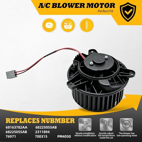 A/C Heater Blower Motor Assembly Compatible with Dart 2013-2016 Replaces 68163782AA 68225055AB 68225055AB 2311894 76971 700315 PM4050 in Kuwait