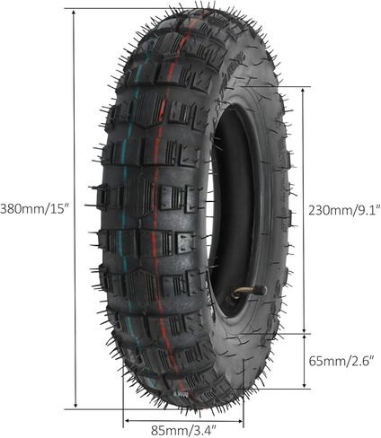 3.50-8 Knobby Tire & Inner Tube 3.5-8 3.5x8 for Monkey Bike Z50, Z50A, Z50R, MT50, Mini Trail & Off-Road Bikes, Motorcycle,Electric Scooter, Bent Valve Stem (1) in Kuwait