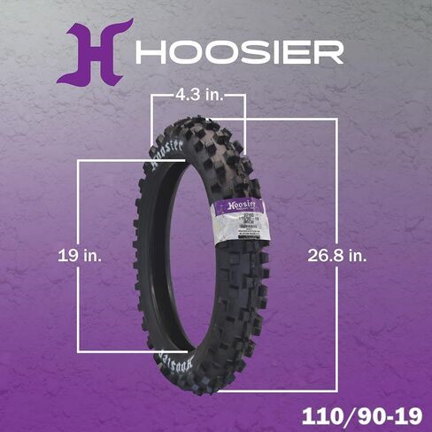 Hoosier Racing Tire 110/90-19 IMX30 C100 Dirt Bike Rear Tube Type Tire Ideal for 125, 250, 450cc Bikes with Hoosier Keychain in Kuwait