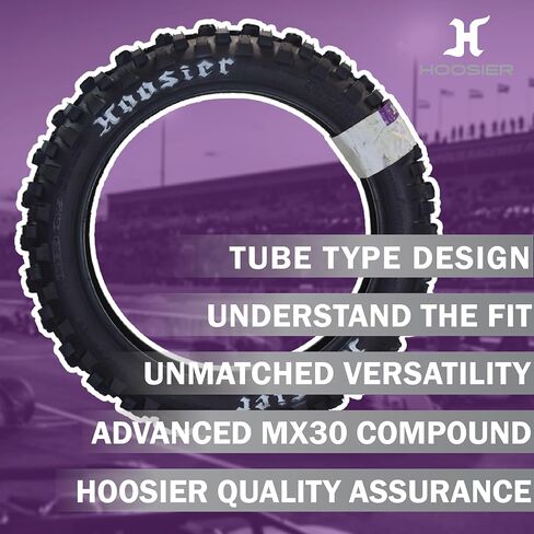 Hoosier Racing Tire 110/90-19 IMX30 C100 Dirt Bike Rear Tube Type Tire Ideal for 125, 250, 450cc Bikes with Hoosier Keychain in Kuwait