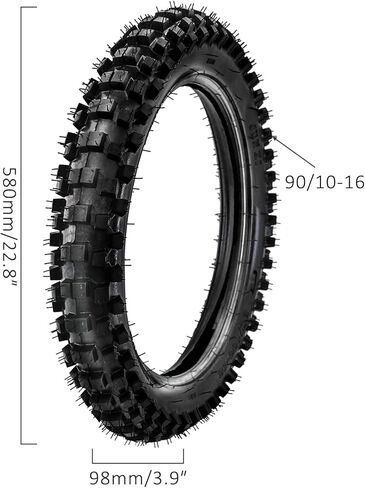 16" Rear Dirt Bike Tire & Tube 90/100-16 3.00-16 3.50-16 Knobby Off-Road Tire for Pit Bike Motocross Trail TTR125 CRF150F DRZ125 XR100 KX100 CR85R DR125 in Kuwait