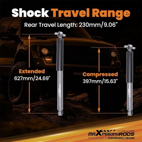 ممتص صدمات خلفي maxpeedingrods 2-4 بوصة لسيارة Chevy/GMC C1500 1988-1998، لسيارة Chevy/GMC C2500 C3500 1988-2000، صدمة قطرة مشحونة بالنيتروجين، سلسلة G1 in Kuwait
