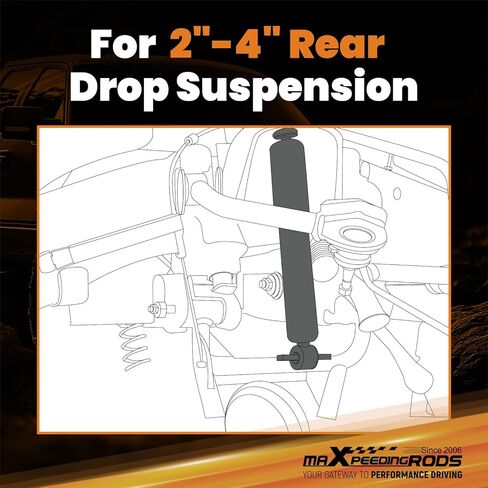 ممتص صدمات خلفي maxpeedingrods 2-4 بوصة لسيارة Chevy/GMC C1500 1988-1998، لسيارة Chevy/GMC C2500 C3500 1988-2000، صدمة قطرة مشحونة بالنيتروجين، سلسلة G1 in Kuwait