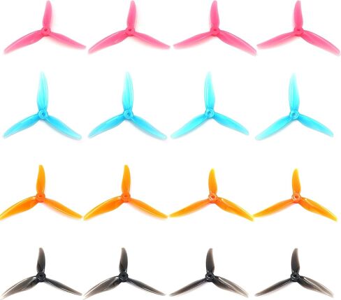 GEMFAN Hurricane 51466V2 Propellers 3-Blades Props 5.1 Inch Propeller Compatible with 2207 2208 2205-2306 Brushless Motor FPV Racing Drone(Pack of 16pcs) in Kuwait